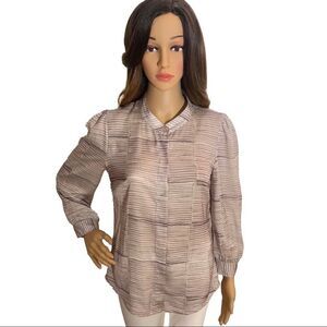 SEE BY CHLOE Blouse Top. White and Shades of Purple. Size 6. Like New.